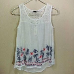 white embroidered blouse